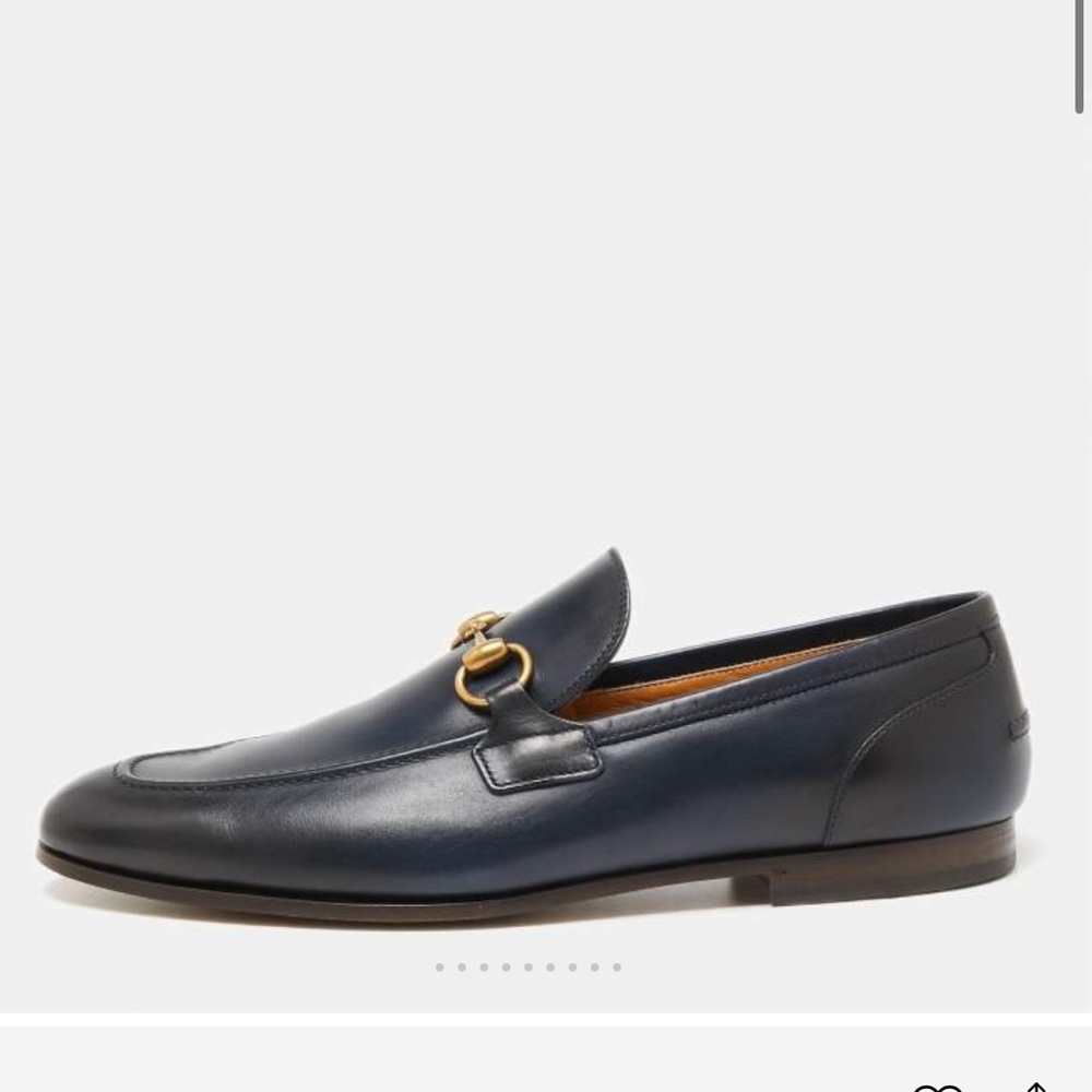 Gucci Men’s Jordan Navy Leather Loafers Size 9